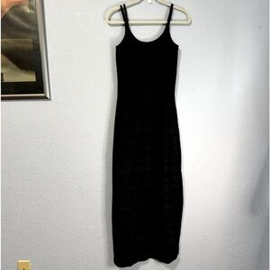Shape Fx NEWPORT NEWS Black Embossed Spaghetti Strap Shapewear Maxi Dress
